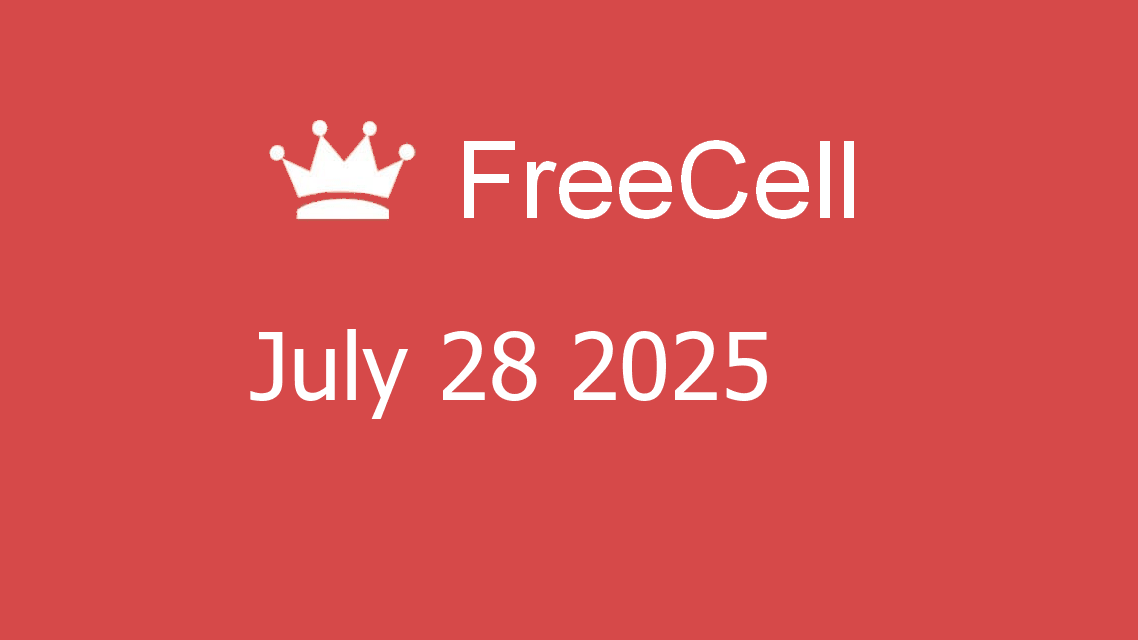Microsoft solitaire collection - FreeCell - July 28 2025