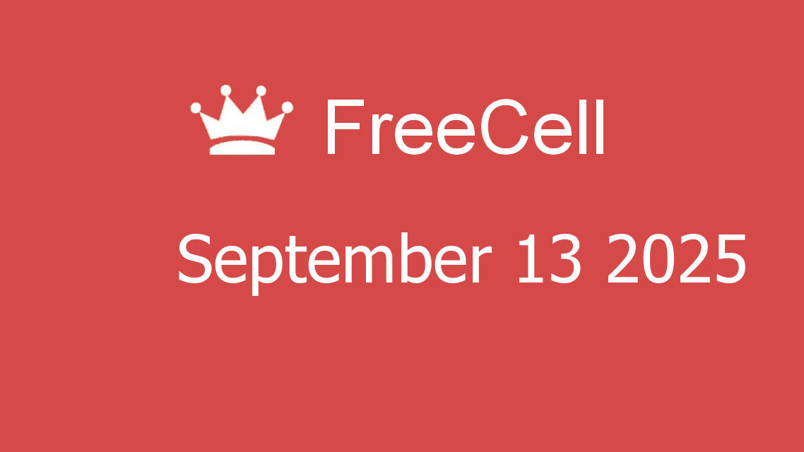 Microsoft solitaire collection - FreeCell - September 13 2025