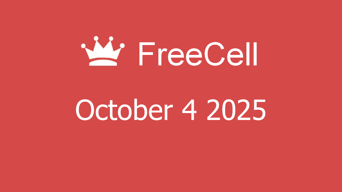 Microsoft solitaire collection - FreeCell - October 04 2025