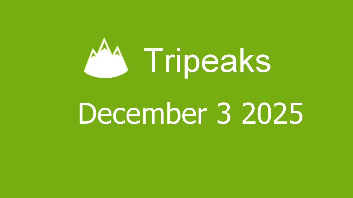 Microsoft solitaire collection - Tripeaks - December 03 2025