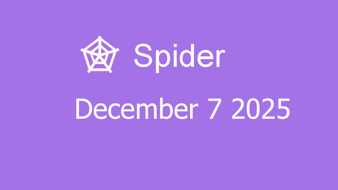 Microsoft solitaire collection - Spider - December 07 2025