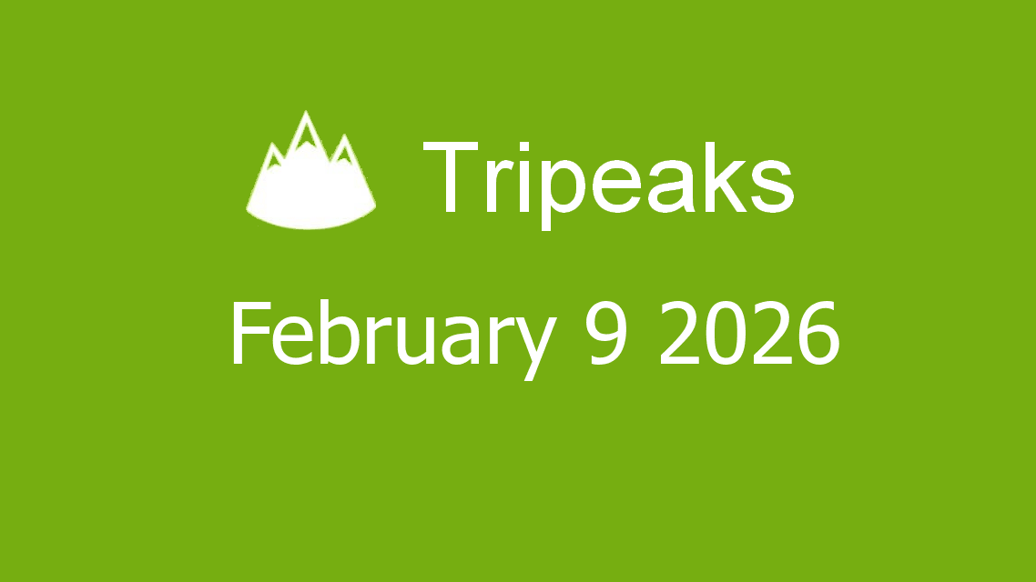 Microsoft solitaire collection - Tripeaks - February 09 2026